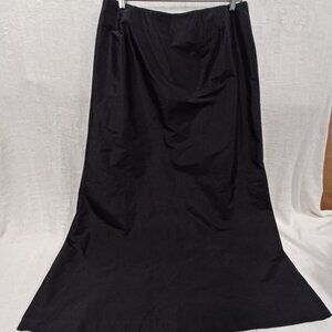 Black 100% Thai Silk Marisa Baratelli Full-length Skirt